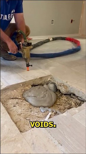 Say Goodbye to Uneven Floors Concrete Grouting in Action. #concreterepair