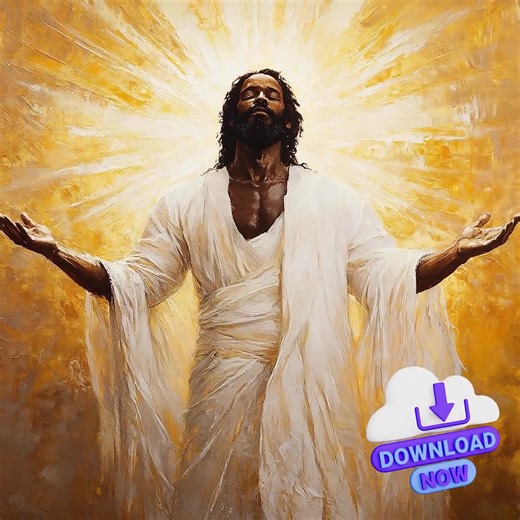 Afrocentric Jesus Wall Art | Glorious Christ Portrait in Golden Light | Christian Faith Digital Print - Etsy