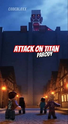 THE COLLOSAL TITAN attacks Roblox World 😱 Attack on Titan Parody Short #memes #roblox