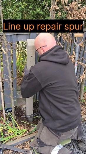 How to fix a fence post - concrete repair spur #shorts