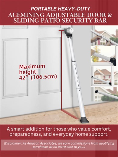 🔒🏡Looking for a simple way to add extra support and peace of mind to your doors—at home or while traveling? Know more👉 https://amzn.to/44VLeBO (Disclaimer: As Amazon Associates, we earn commissions from qualifying purchases at no extra cost to you.) Photo Credits: Amazon 🔒🏡The AceMining Adjustable Door Security Bar is designed to be easy to use, portable, and versatile for everyday living. Why homeowners and travelers love it: 🔒 2-in-1 design for hinged doors and sliding patio doors 📏 Adj