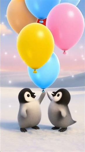 Penguin Chasing Balloons! 🐧🎈😂