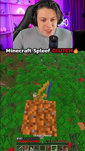 Minecraft SPLEEF Clutch In Minecraft! #shorts #Minecraft #clutch