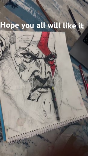 Kratoz sketch ✍️ #godofwar #godofwarragnarok #trending #recommended
