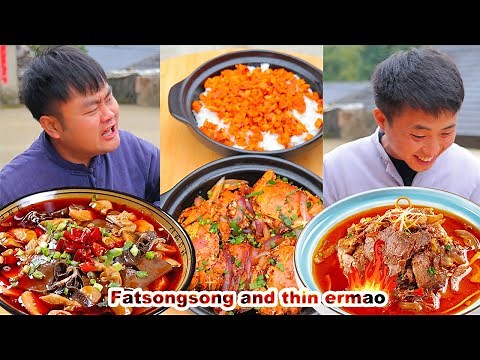 mukbang | silver carp | Fish head with chopped pepper | Braised fish tail | songsong and ermao