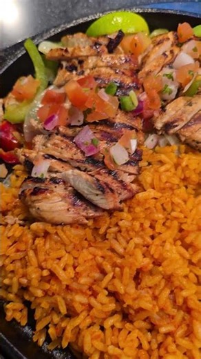 Chicken, vegetables and rice. TGIF Riyadh.