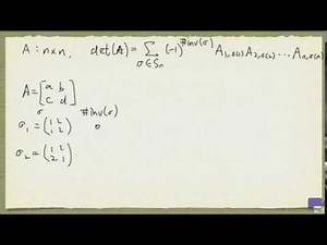 Week 7 - Determinant definition