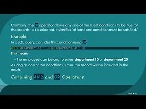 Understanding the Difference Between AND & OR Operators in Oracle SQL