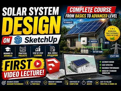 Solar System Design Course on SketchUp | Google SketchUp | PV design course on #sketchup Lesson No.1