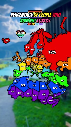Happy Pride Month 2023 🏳️‍🌈 Percentage of people who support LGBTQ . #ethiopianmapper #foryoupage #fypシ #viral #trending #hornafricanmapper #europe #maps #mapping #pridemonth #lgbtq