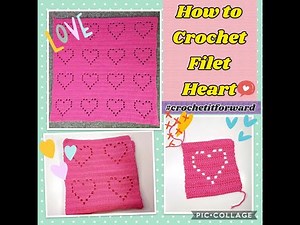 How to Crochet Filet Heart | Crochet Heart | Crochet Heart #crochetitforward #crochetheart #filet