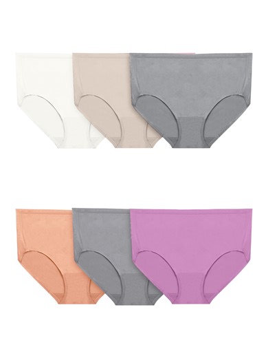 Fit for Me by Fruit of the Loom Women's Plus Size 360 Cotton Stretch Brief Underwear, 6-Pack