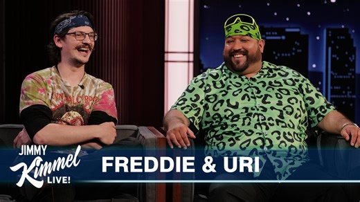 Freddie & Uri - fast friends at first toke! 💚 #HighHopes | Jimmy Kimmel Live