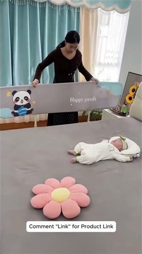 ✅ Product Link in Bio ( # 2499 ) - Cute Bear Anti-Fall Foldable Safety Bed Fence