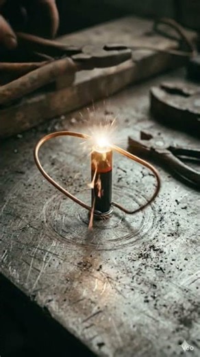 Homopolar Motor Magic ⚡ One Battery, One Wire, Instant Spin! #shortvideo