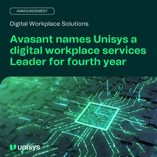 23 reactions | Four years. Four times. Avasant has named us a leader in digital workplace services. We're proud of this recognition, but we're also excited about what it represents: AI-powered automation that makes IT support faster, workplaces smarter, and employees happier. See what sets us apart in the full report: https://ow.ly/WmRc50XAkws | Unisys | Facebook