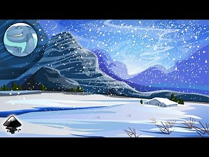 Winter landscape. Vector drawing with Inkscape. Drawing process.