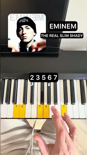 Eminem — The Real Slim Shady 🎹 (easy tutorial) #пианино #piano #eminem #slimshady #pianotutorial