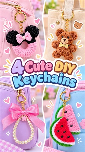 4 DIY Keychains & Bag Charms! 🎀🐻