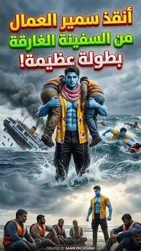 معركة الموت وسط المحيط🌊😱 عصابة تدمر السفينة وسمير يسحقهم لإنقاذ الركاب🔥 #Shorts #ArabicStories