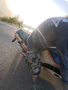 夕陽バックに近所の湖畔道を軽〜くカービングするの最高なんだが！#fz400r #monster400 #バイク #オートバイ 2026,08,25