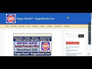 RPSC Rajasthan APO Recruitment 2026 for 371 Post | Notification | Eligibility | Age Limit