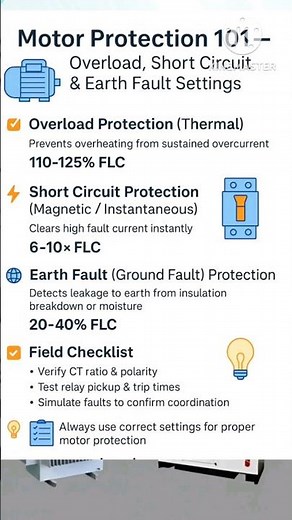 Motor Protection 101 Overload, Short Circuit & EarthFault Settings
