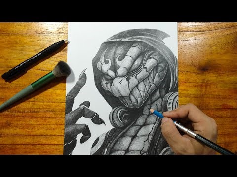 draw evil hooded snake here is the process