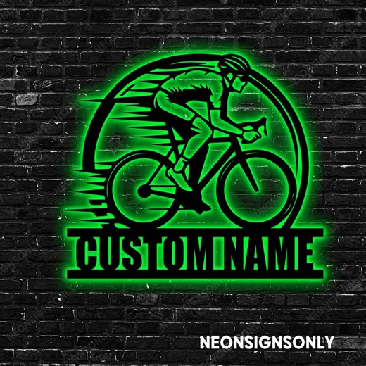 Personalized Cycling Metal Sign, Custom Name Bicycle Riding Metal Wall Sign, Bicycle Sport Steel Sign Wall Art, Bike Rider Metal Decor - Etsy