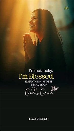 𝗝𝘂𝘀𝘁 𝗟𝗶𝘃𝗲 𝗝𝗘𝗦𝗨𝗦 on Instagram: "Im not lucky, 𝗜'𝗺 𝗕𝗹𝗲𝘀𝘀𝗲𝗱 ✨💚 . . . . . #blessed #godslove #justlivejesus #loveofgod"