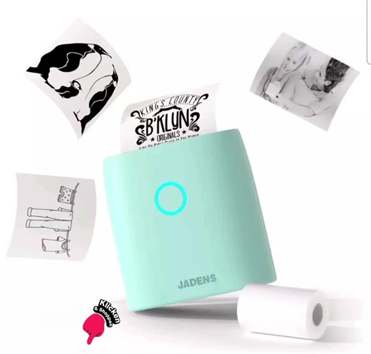 JADENS Mini Aufkleberdrucker# 2 Zoll Bluetooth Thermodrucker,# tintenloser tragbarer Drucker fü#r Studiennotizen, Fotos, Notizen,# Listen, Geschenke, Tagebücher#BrilhaSemMedoEstácio