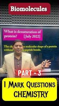 Biomolecules | 1 Mark Questions | Class 12th Chemistry -Part 3 | #shorts | Sovind Sir | DSMS Team |