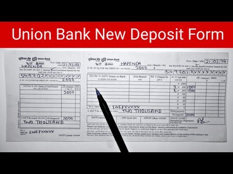 Union Bank Of India Cash Deposit Form 2024 | Union Bank New Cash Deposit Form Fill Up