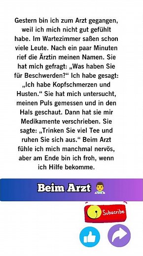 👨‍⚕️ Beim Arzt – Wichtige Wörter und Sätze auf Deutsch | A2