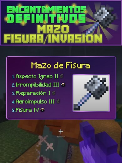 Mazo de Fisura / Invasión Perfecto | Encantamientos definitivos para el Mazo | Mejores encantamientos #minecraft #minecraftbuild #minecraftjava #minecraftbedrock #minecraftmemes #gaming