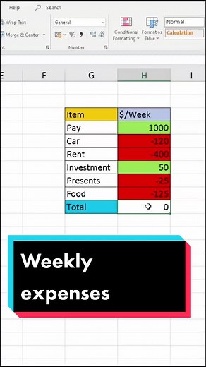 How to sum your weekly expenses