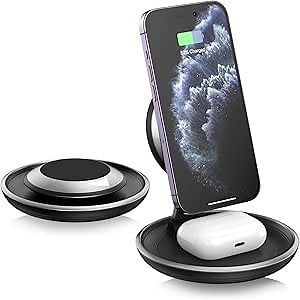 Criacr Wireless Charger, Magnetic Foldable 3 in 1 Wireless Charging Station, Travel Charger for Multple Devices for iPhone 14/13/12 Series, AirPods 3/2/Pro, iWatch