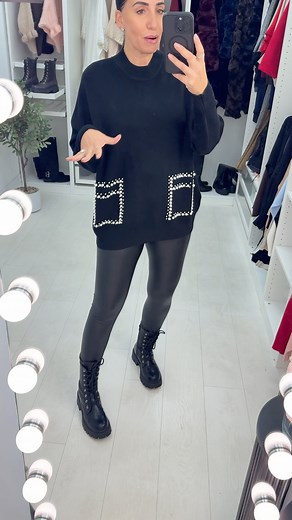 6.5K views · 22 reactions | The BEST jumper to pair with your favourite leather look leggings and boots! | Bows Boutiques | Facebook