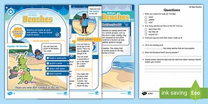 KS1 - All About Beaches Reading Comprehension Activity