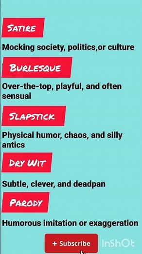 Comedy Unwrapped:"5 Types of Comedy!"