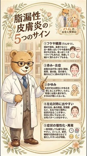 脂漏性皮膚炎の5つのサイン#脂漏性皮膚炎 #健康知識#医療#ためになる#セルフチェック#知っておきたい#5つのサイン