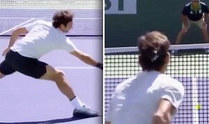 Federer pulls off amazing shot against Del Potro at Indian Wells