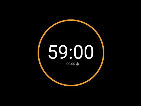 59 Minute Countdown Timer with Alarm / iPhone Timer Style