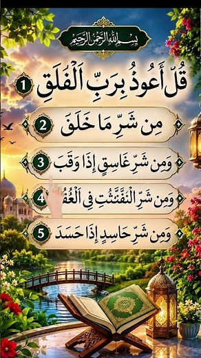 🌿🤍 سورة الفلق | تلاوة مؤثرة بصوت مشاري راشد العفاسي 📖✨