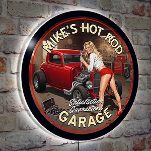 Hot Rod Garage Personalized Mechanic Light up LED Sign: Muscle Car Garage Wall Decor - Etsy