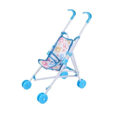 Milaget Baby Doll s Push Pram Pretend Play Dollhouse Decoration Push Cart Toy blue - Walmart.ca