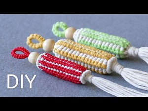 DIY 3D MACRAME KEYCHAIN CYLINDER PATTERN TUTORIAL