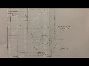 Engineering Drawing N2/ Third Angle Orthographic Projection/Part 3️⃣
