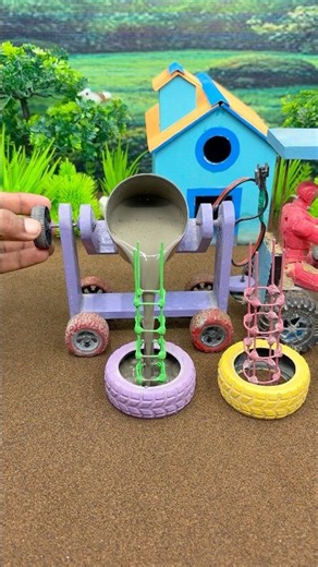 😱 Real Working Mini Tractor Making Cement Pillar | Amazing DIY Construction Machine 🚜 #shorts