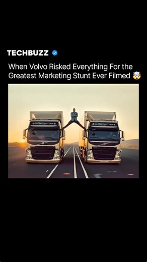 AI | Technology | Innovation on Instagram: "The most precise stunt ever used to sell a truck. Volvo brought in Jean Claude Van Damme and placed him between two reversing trucks, standing upright before dropping into a full split. The scene was built to show balance and control, not shock value. Volvo Dynamic Steering kept both trucks moving backward in perfect sync. This level of alignment depended on advanced control algorithms and hydraulic steering precision. The goal was not danger. It was p